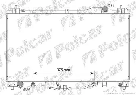 Радіатор охолодження Toyota Camry 3.0 2001- Polcar 813708-3
