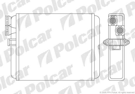 Радіатор пічки Volvo S80, V70 II 98- Polcar 9080N8-1 (фото 1)