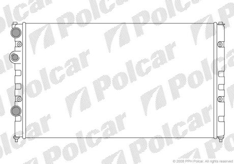 Основний радіатор Seat Cordoba 1.8, 2.0 93-99, Ibiza 1.6, 2.0 95-/ VW Caddy II 1.9d 95-04, Polo 1.6i,1.9d 95-01 Polcar 952408-8