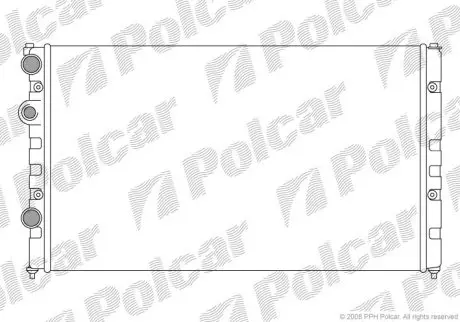 Основной радиатор Seat Cordoba 1.8, 2.0 93-99, Ibiza 1.6, 2.0 95-/ VW Caddy II 1.9d 95-04, Polo 1.6i, 1.9d 95-01 Polcar 952408-8