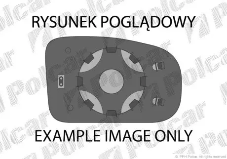 Скло дзеркала зовнішнього прав. VW Passat 88-97 Polcar 9546552E (фото 1)