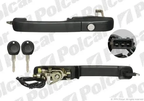 Ручка двери передней левой (с центр. замк.) VW Passat 94- Polcar 9547Z-45