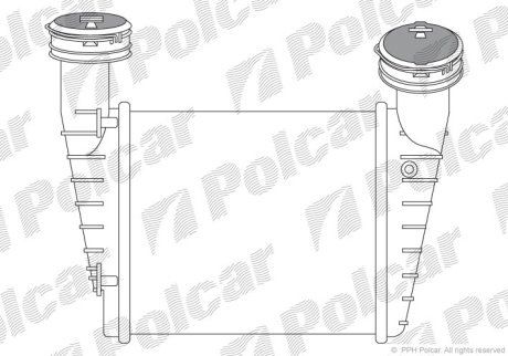 Радиатор интеркулера VAG Superb/Passat 1.9Tdi/2.0Tdi 2001- Polcar 9548J8-5