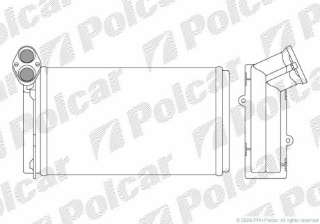 Радiатор пічки VW Sharan/Ford Galaxy/Seat Alhambra 1.8-2.8 03.95-03.10 Polcar 9550N8-3