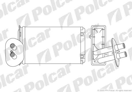 Радиатор отопителя VW T4 91-(+AC) Polcar 9566N8-3