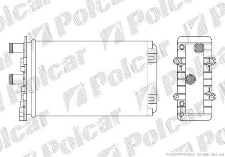 Радіатор пічки VW Transporter T4 (Trunk Cabin) 1.8-2.8/D 90- Polcar 9566N8-4 (фото 1)