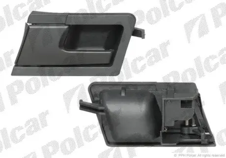 Ручка дверей передня ліва внутрішня (чорна) VW T4 Polcar 9567ZW41B