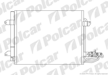 Радиатор кондиционера VW Touran 04-/ Caddy 04-/ Golf Plus 05- Polcar 9578K8C1S (фото 1)