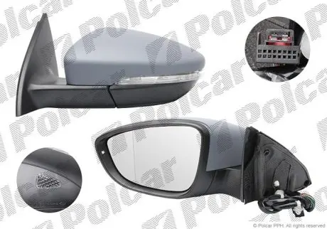 Дзеркало зовнішнє праве Polcar 95D1526M