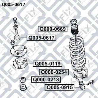 Втулка переднего амортизатора Q-fix Q0050617