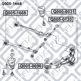 Сайлентблок заднього поперечного важеля Q-fix Q0051668