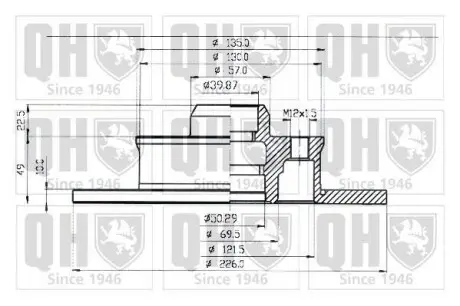 Гальмiвний диск VW Golf/Passat 83-02 QUINTON HAZELL BDC3712