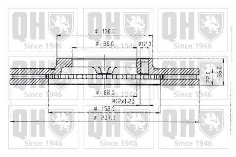 Гальмiвнi диски Opel CAMPO (TF_)/ Isuzu QUINTON HAZELL BDC3828