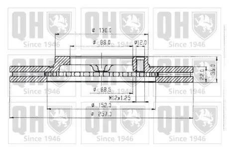 Гальмiвний диск Opel CAMPO (TF_)/ Isuzu QUINTON HAZELL BDC3828