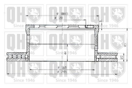 Гальмiвнi диски заднi MB Sprinter 408-416/VW LT 46 96- QUINTON HAZELL BDC4543