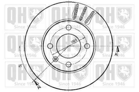 Гальмiвний диск Seat Arosa/VW Polo 94-04 QUINTON HAZELL BDC4548