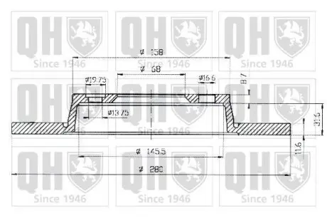 Гальмiвний диск VW T4 91-03 QUINTON HAZELL BDC4733