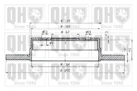 Гальмiвний диск QUINTON HAZELL BDC4795