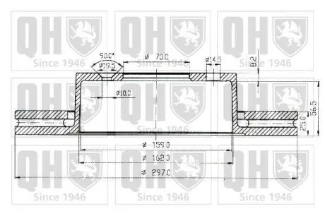 Гальмiвний диск RANGE ROVER II (LP) QUINTON HAZELL BDC4804