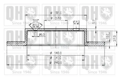 Гальмiвний диск Opel Astra G/H 98-/Meriva A 03- QUINTON HAZELL BDC4815