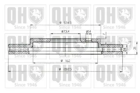 Гальмiвний диск QUINTON HAZELL BDC5145