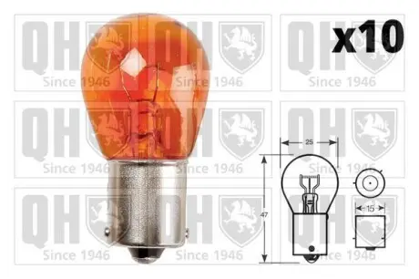 Автолампа PY21W 12V 21W BA15s оранжевая QUINTON HAZELL QBL581
