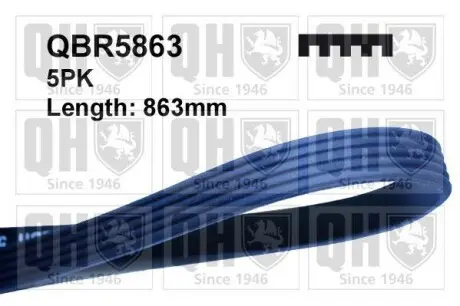 Ремень клиновой 5PK#863 QUINTON HAZELL QBR5863