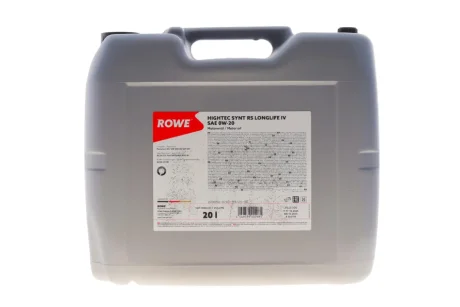 Олива моторна 0W20 HIGHTEC SYNTH RS LONGLIFE IV (20L) (Porsche C20/VW 508 00/509 00) (ACEA A1/B1/C5) ROWE 20036-0200-99