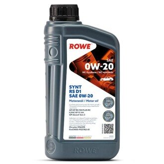 Олива моторна HIGHTEC SYNT RS D1 SAE 0W-20 (1 L) ROWE 20051-0010-99