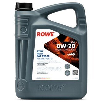 Олива моторна HIGHTEC SYNT RS D1 SAE 0W-20 (5 L) ROWE 20051-0050-99