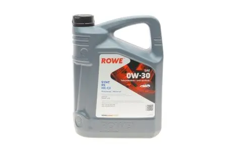 Моторное масло HIGHTEC SYNT RS SAE 0W-30 HC-C2 (5 L) ROWE 20247-0050-99