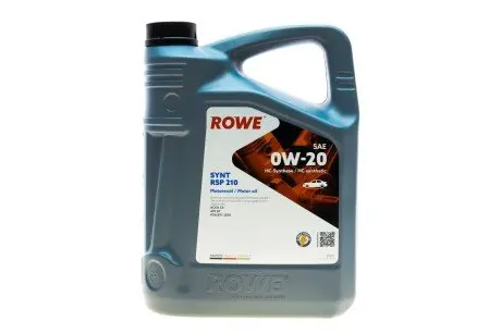 Моторное масло HIGHTEC SYNT RSP 210 SAE 0W-20 (5 L) ROWE 20371-0050-99