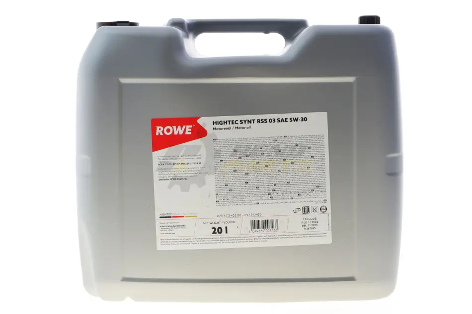 Масло моторное HIGHTEC SYNT RSS 03 SAE 5W-30 (20 L) ROWE 20372-0200-99 (фото 1)
