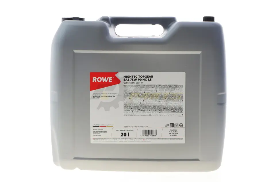 Олива трансмісійна HIGHTEC TOPGEAR SAE 75W-90 HC-LS (20 L) ROWE 25004-0200-99 (фото 1)