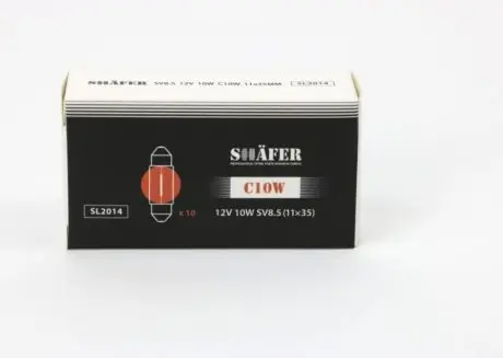Лампа 12V C10W 10W SV8.5-8 (11x35) SHAFER SL2014