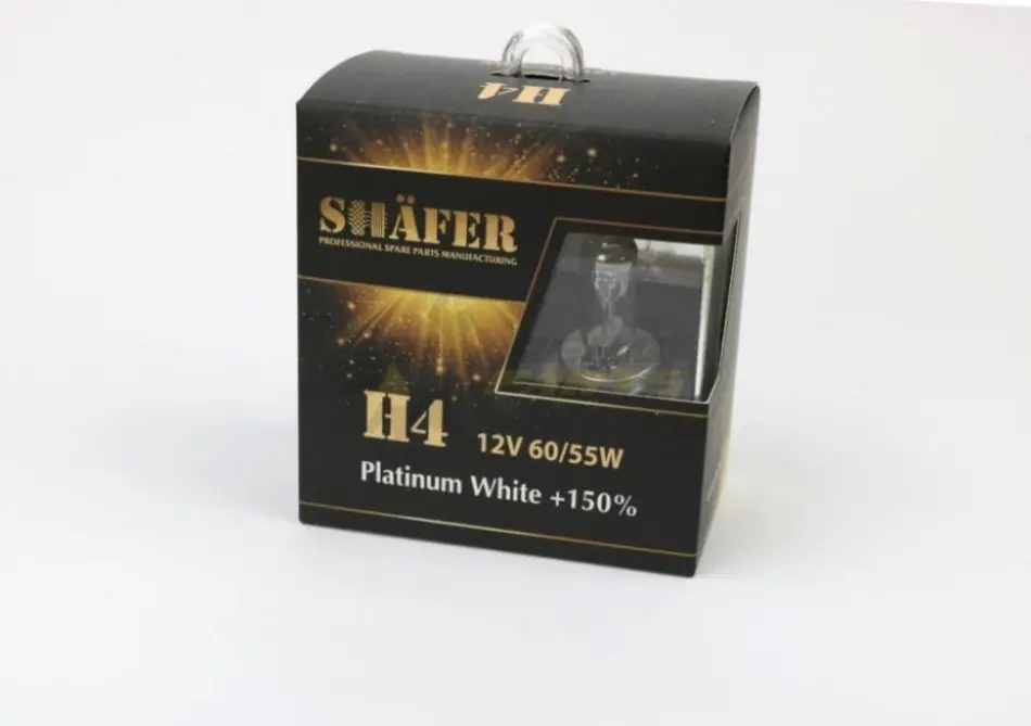 Лампа 12V H4 60/55W P43t PLATINUM WHITE +50% Box2шт SHAFER SL3004P (фото 1)