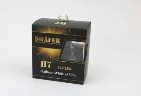 Лампа 12V H7 55W PX26d PLATINUM WHITE +50% Box2шт SHAFER SL3007P