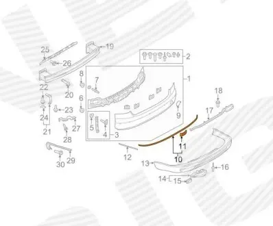 Молдинг бамперу Signeda PAD99005A