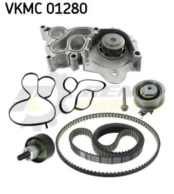 Комплект ГРМ + помпа Audi A3 1.4TFSI 12-14/Seat Ibiza IV/V/Skoda Fabia III/VW Polo 1.0TSI 14- SKF VKMC 01280 (фото 1)