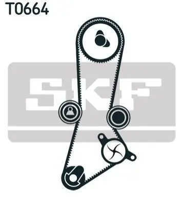 Комплект ГРМ, пас+ролик+помпа SKF VKMC956601 (фото 1)