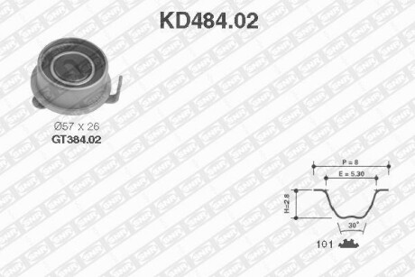 К-т паска ГРМ Hyundai Getz, i10 1.1 02-13 SNR NTN KD484.02