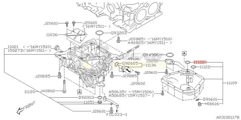 Прокладка SUBARU 11122AA350 (фото 1)