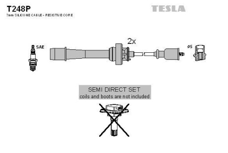 Высоковольтные провода Mazda 323, Premacy, 99-05 TESLA T248P