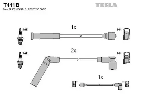Высоковольтные провода Daewoo Matiz 0.8i 98-00/Tico 0.8 91- TESLA T441B
