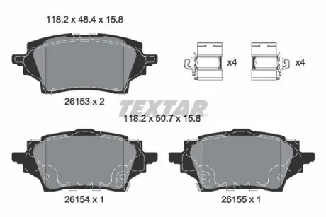 Комплект гальмівних колодок TEXTAR 2615301