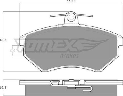 Гальмiвнi колодки дисковi TOMEX 1011