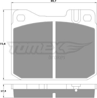 Гальмiвнi колодки дисковi товщина 15mm TOMEX 10222