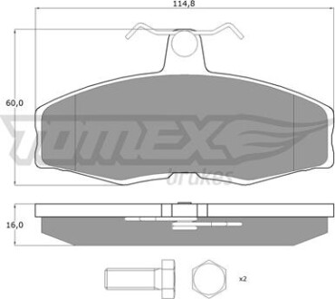 Гальмiвнi колодки дисковi TOMEX 10272