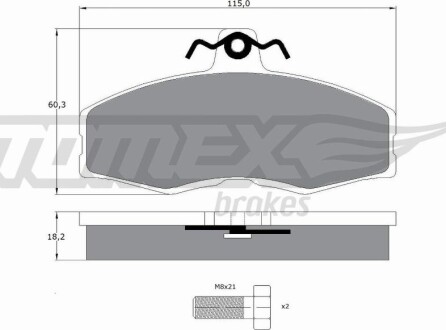 Гальмiвнi колодки дисковi TOMEX 1027