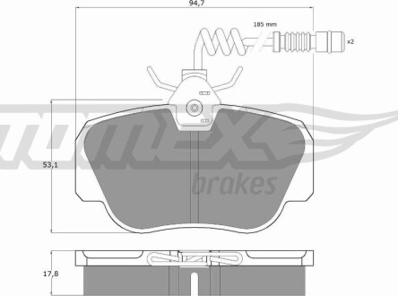 Гальмiвнi колодки дисковi TOMEX 10381